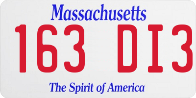 MA license plate 163DI3