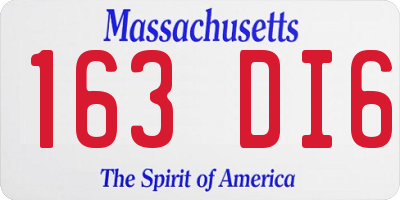 MA license plate 163DI6