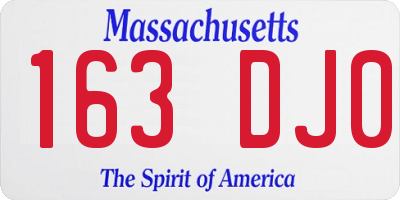 MA license plate 163DJ0