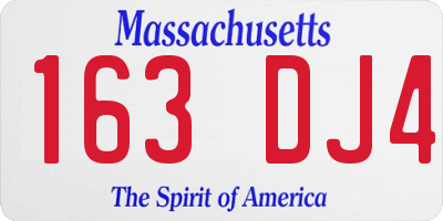 MA license plate 163DJ4