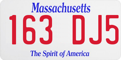 MA license plate 163DJ5