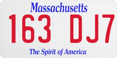 MA license plate 163DJ7