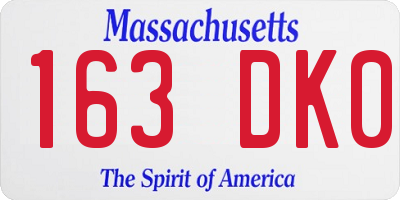 MA license plate 163DK0