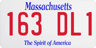 MA license plate 163DL1
