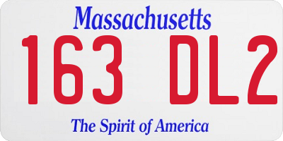 MA license plate 163DL2