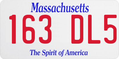 MA license plate 163DL5