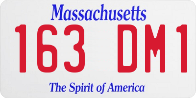 MA license plate 163DM1