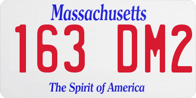 MA license plate 163DM2