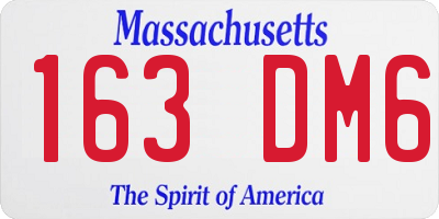 MA license plate 163DM6