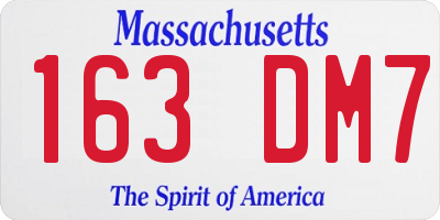 MA license plate 163DM7