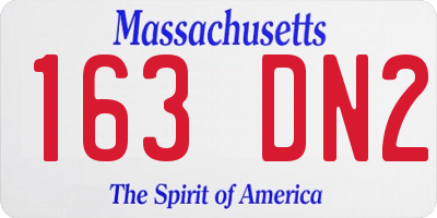 MA license plate 163DN2