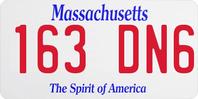 MA license plate 163DN6