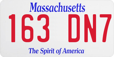 MA license plate 163DN7