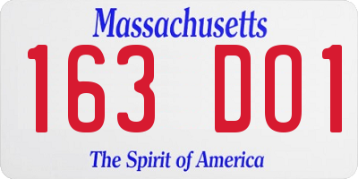 MA license plate 163DO1