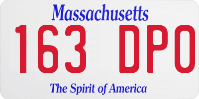 MA license plate 163DP0
