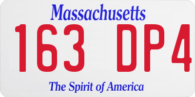 MA license plate 163DP4