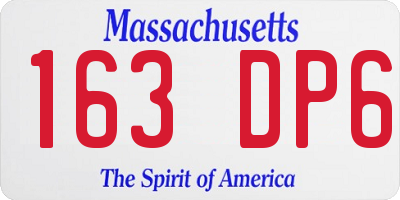 MA license plate 163DP6
