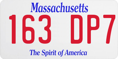 MA license plate 163DP7