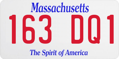 MA license plate 163DQ1