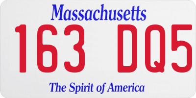 MA license plate 163DQ5
