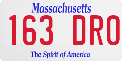 MA license plate 163DR0