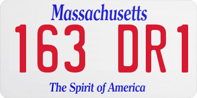 MA license plate 163DR1