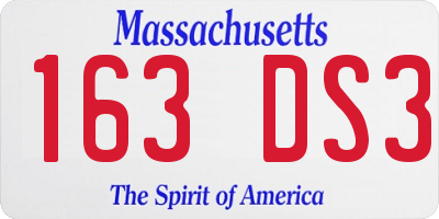 MA license plate 163DS3