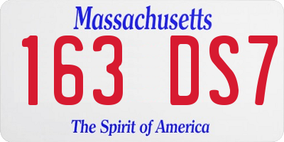 MA license plate 163DS7