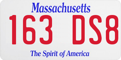MA license plate 163DS8