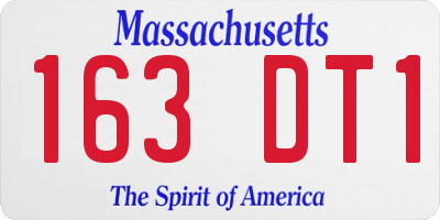 MA license plate 163DT1