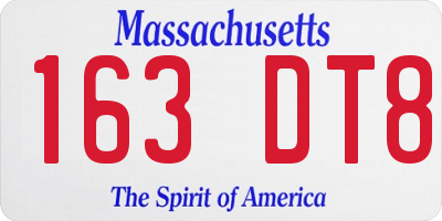 MA license plate 163DT8