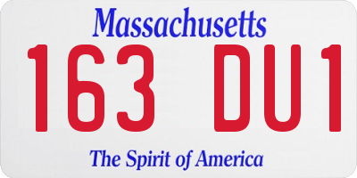 MA license plate 163DU1