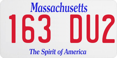 MA license plate 163DU2