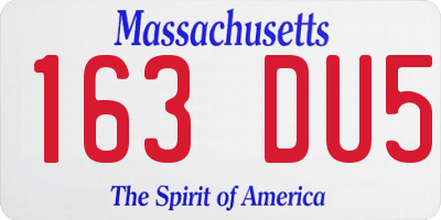 MA license plate 163DU5