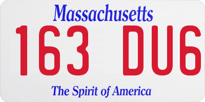 MA license plate 163DU6