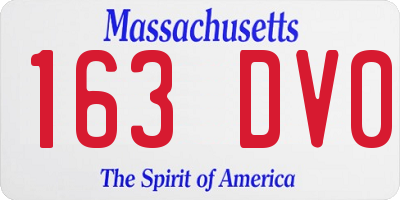 MA license plate 163DV0