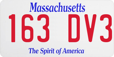MA license plate 163DV3