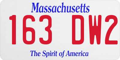 MA license plate 163DW2