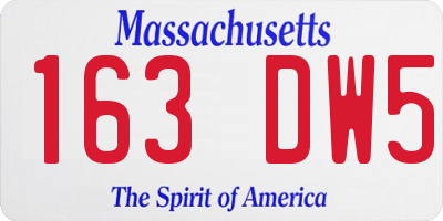MA license plate 163DW5