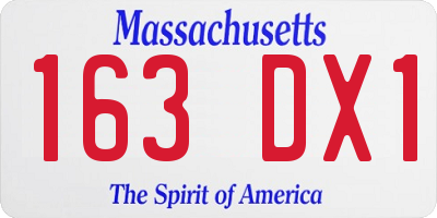 MA license plate 163DX1