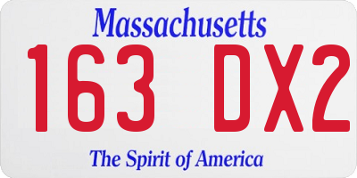 MA license plate 163DX2