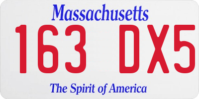 MA license plate 163DX5