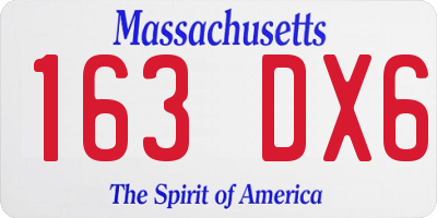 MA license plate 163DX6