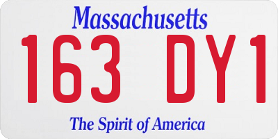 MA license plate 163DY1