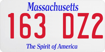 MA license plate 163DZ2