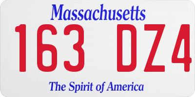 MA license plate 163DZ4