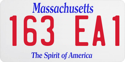 MA license plate 163EA1