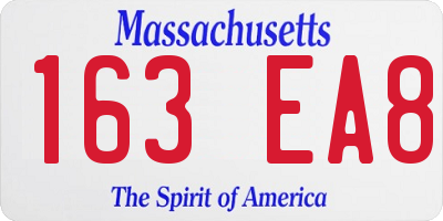 MA license plate 163EA8
