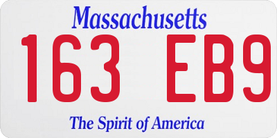 MA license plate 163EB9