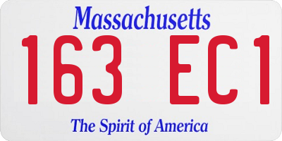 MA license plate 163EC1